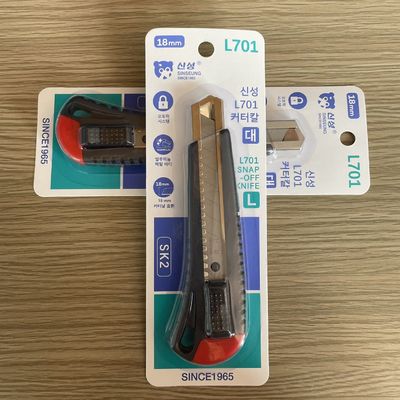 comprare Taglio della lama coltello ergonomico 18 mm maniglia nera e coda rossa fabbricazione online