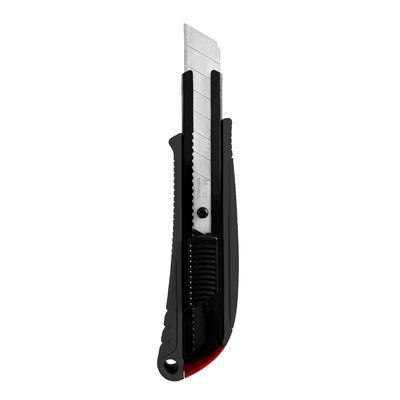 Coltello nero da 18 mm con blocco automatico e design antiscivolo