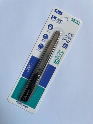 Coltello multiuso per cartongesso da 86 mm con lama singola a scatto e blocco scorrevole grigio