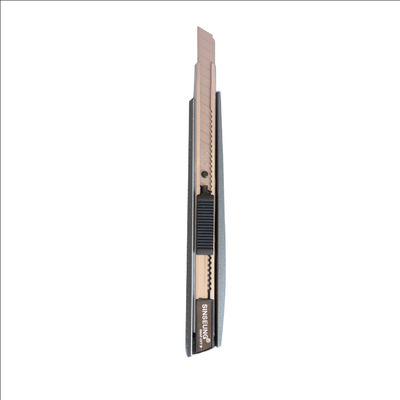 Coltello multiuso per cartongesso con lama in metallo da 9 mm, taglierino a scatto con guscio in alluminio nero