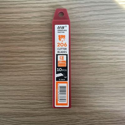 Lama per taglierino professionale, liscia e precisa, larghezza 18 mm, spessore 0,5 mm