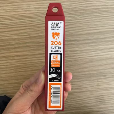 Lame per coltello da 18 mm a lunga durata, 14 segmenti, spessore 0,5 mm, costruzione durevole